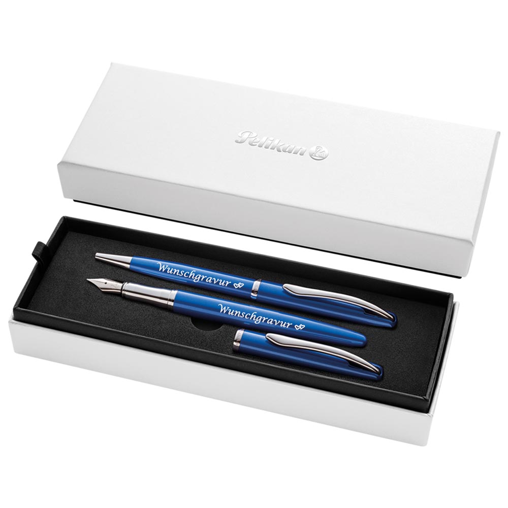 Pelikan Füller & Kugelschreiber Jazz® Noble Elegance im Set Saphire Blau – ohne Box (Ansicht 3)