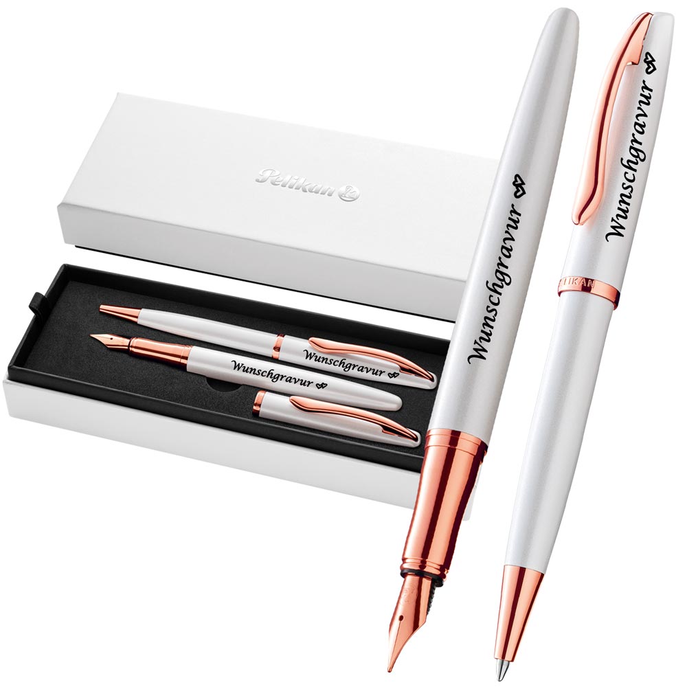 Pelikan Füller & Kugelschreiber Jazz® Noble Elegance im Set Perlmutt Weiß – (einfarbig) (Ansicht 2)
